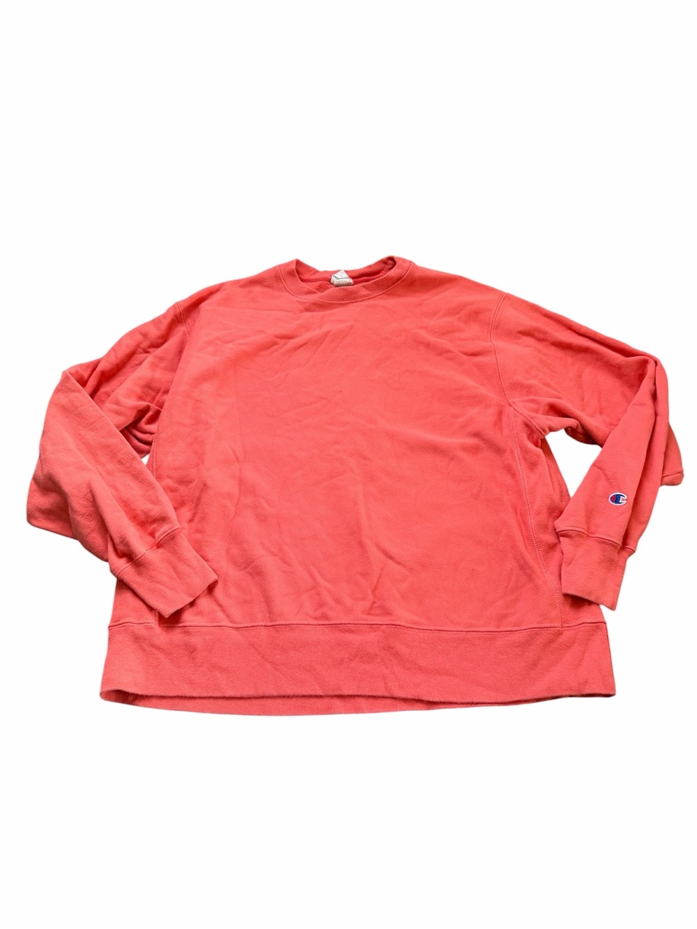Vintage Champion Woman’s Reverse Weave Coral Pink Crewneck Sweatshirt Pullover